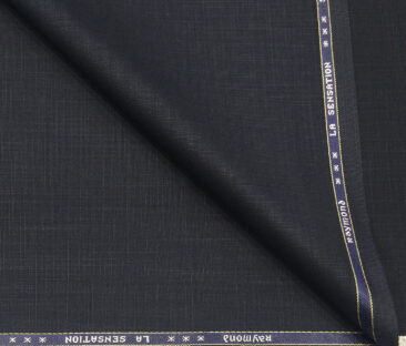 Raymond Men's Poly Viscose Unstitched Self Design Suiting Fabric (Dark Blue)