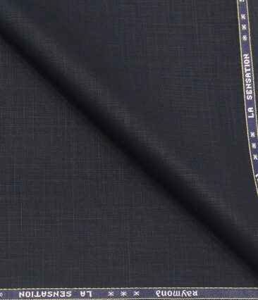 Raymond Men's Poly Viscose Unstitched Self Design Suiting Fabric (Dark Blue)