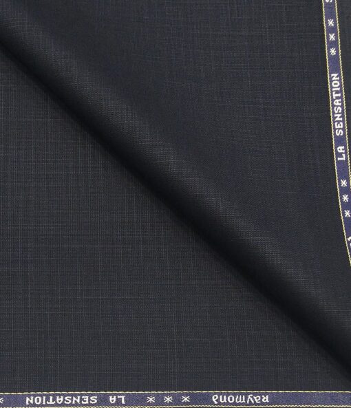 Raymond Men's Poly Viscose Unstitched Self Design Suiting Fabric (Dark Blue)