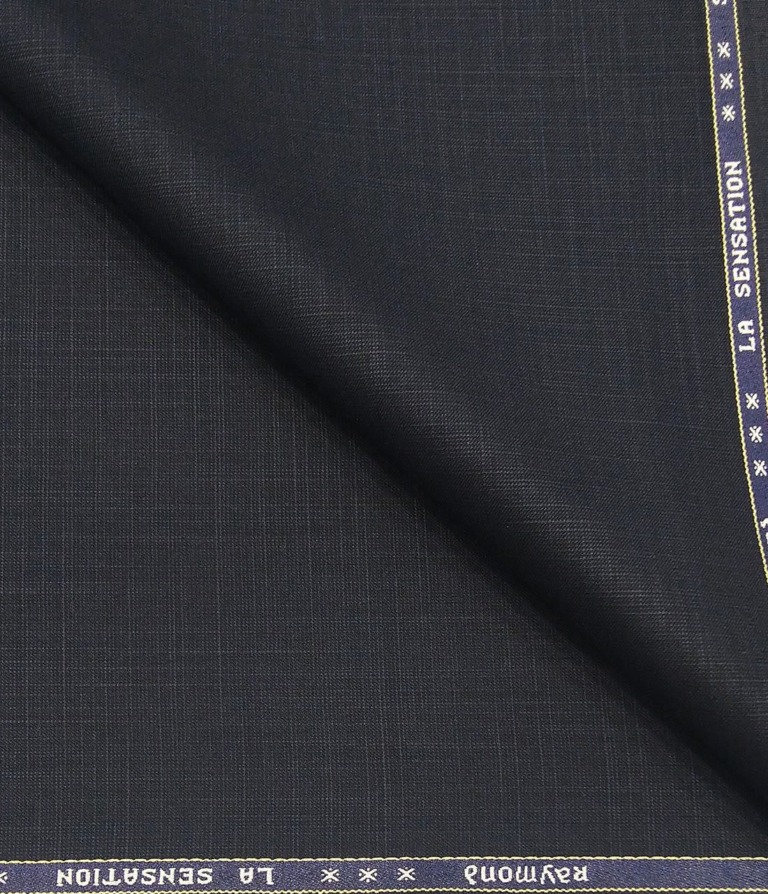 Raymond Men's Poly Viscose Unstitched Self Design Suiting Fabric (Dark Blue)