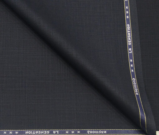 Raymond Men's Poly Viscose Unstitched Self Design Suiting Fabric (Dark Blue)