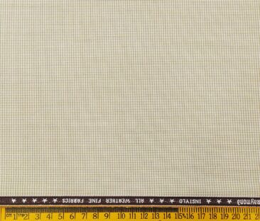 Raymond Men's Poly Viscose Unstitched Houndshooth Weave Suiting Fabric (Beige)