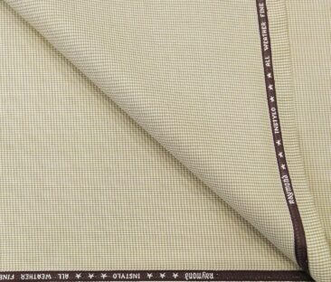 Raymond Men's Poly Viscose Unstitched Houndshooth Weave Suiting Fabric (Beige)