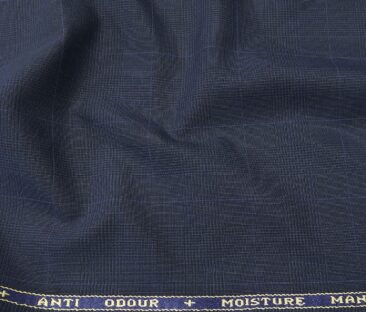Raymond Men's Poly Viscose Unstitched Self Checks Techno Stretch Suiting Fabric (Dark Grey)
