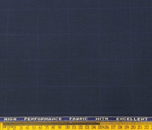 Raymond Men's Poly Viscose Unstitched Self Checks Techno Stretch Suiting Fabric (Dark Grey)