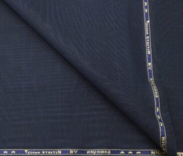 Raymond Men's Poly Viscose Unstitched Self Checks Techno Stretch Suiting Fabric (Dark Grey)
