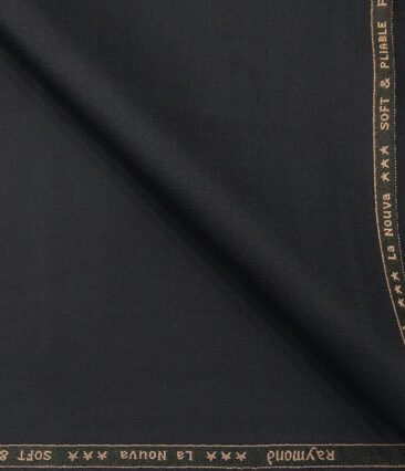Raymond Men's Poly Viscose Unstitched Self Checks Suiting Fabric (Dark Navy Blue)