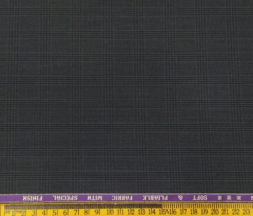 Raymond Men's Poly Viscose Unstitched Self Checks Suiting Fabric (Dark Grey)