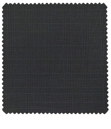 Raymond Men's Poly Viscose Unstitched Self Checks Suiting Fabric (Dark Grey)