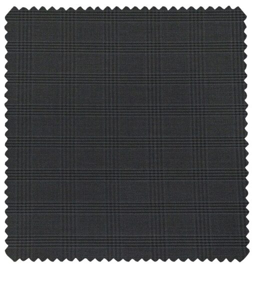 Raymond Men's Poly Viscose Unstitched Self Checks Suiting Fabric (Dark Grey)