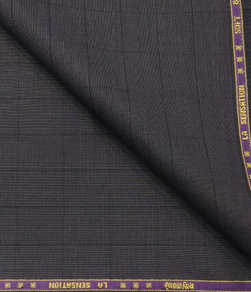 Raymond Men's Poly Viscose Unstitched Structured cum Checks Suiting Fabric (Dark Purple)