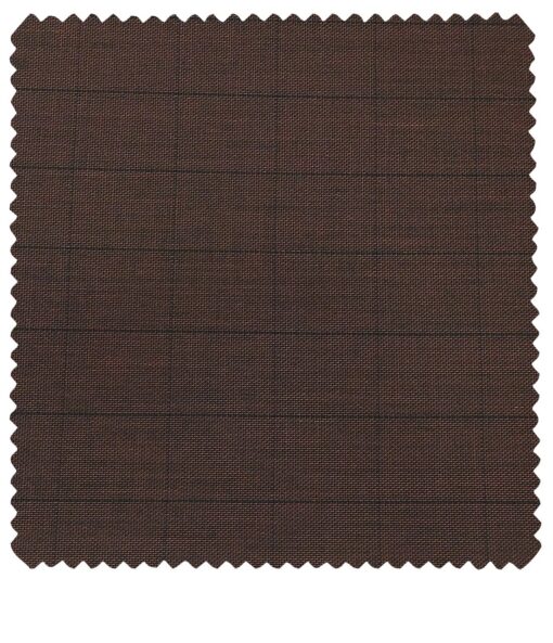 Raymond Men's Poly Viscose Unstitched Structured cum Checks Suiting Fabric (Hickory Red)