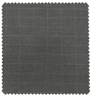 Raymond Men's Poly Viscose Unstitched Self Checks Suiting Fabric (Worsted Grey)