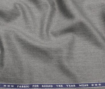 Raymond Men's Poly Wool Unstitched Self Design Suiting Fabric (Light Worsted Grey)