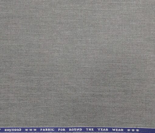Raymond Men's Poly Wool Unstitched Self Design Suiting Fabric (Light Worsted Grey)