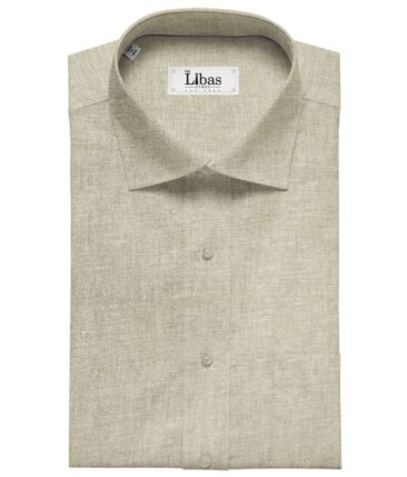 Linen Club Men's Linen Self Design Unstitched Shirting Fabric (Tan Beige)