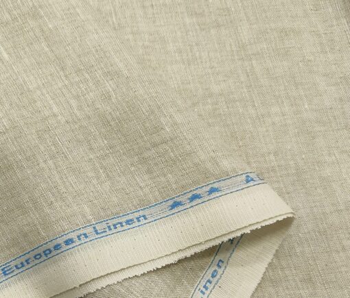 Linen Club Men's Linen Self Design Unstitched Shirting Fabric (Tan Beige)