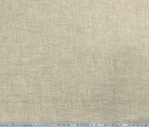 Linen Club Men's Linen Self Design Unstitched Shirting Fabric (Tan Beige)