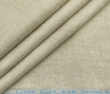 Linen Club Men's Linen Self Design Unstitched Shirting Fabric (Tan Beige)