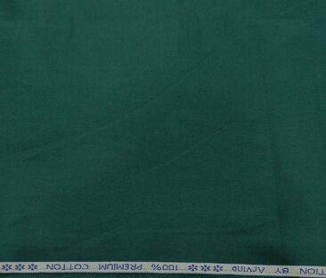 Arvind Men's Cotton Solids Satin 1.60 Meter Unstitched Shirt Fabric (Dark Sea Green)