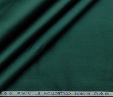 Arvind Men's Cotton Solids Satin 1.60 Meter Unstitched Shirt Fabric (Dark Sea Green)