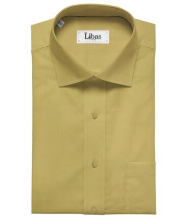 Arvind Men's Cotton Solids Satin 1.60 Meter Unstitched Shirt Fabric (Fawn Beige)