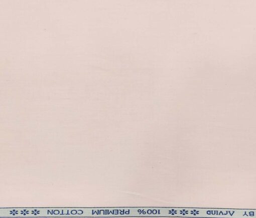 Arvind Men's Cotton Solids Satin 1.60 Meter Unstitched Shirt Fabric (Lemonade Pink)