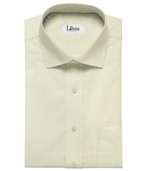 Arvind Men's Cotton Solids Satin 1.60 Meter Unstitched Shirt Fabric (Banana Yellow)