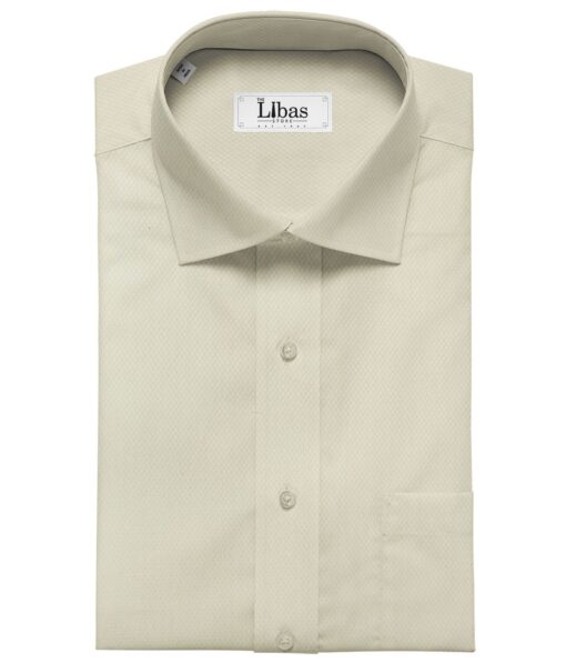 Arvind Men's Cotton Structured 1.60 Meter Unstitched Shirt Fabric (Cream)