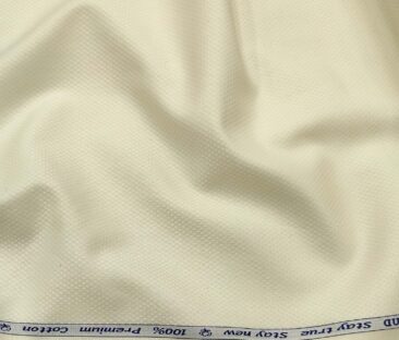 Arvind Men's Cotton Structured 1.60 Meter Unstitched Shirt Fabric (Cream)