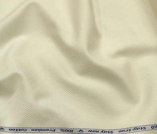 Arvind Men's Cotton Structured 1.60 Meter Unstitched Shirt Fabric (Cream)