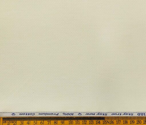Arvind Men's Cotton Structured 1.60 Meter Unstitched Shirt Fabric (Cream)