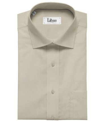 Arvind Men's Cotton Structured 1.60 Meter Unstitched Shirt Fabric (Egg Nog Beige)