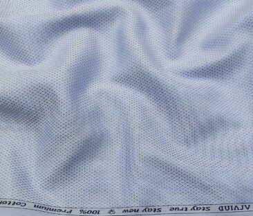 Arvind Men's Cotton Structured 1.60 Meter Unstitched Shirt Fabric (Light Blue)
