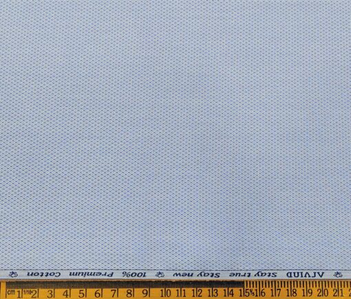 Arvind Men's Cotton Structured 1.60 Meter Unstitched Shirt Fabric (Light Blue)