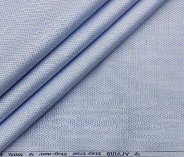 Arvind Men's Cotton Structured 1.60 Meter Unstitched Shirt Fabric (Light Blue)