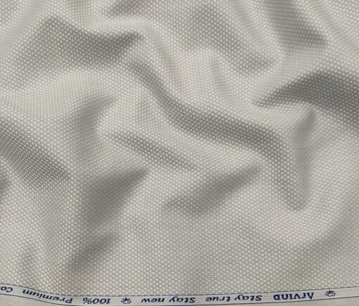 Arvind Men's Cotton Structured 1.60 Meter Unstitched Shirt Fabric (Light Grey)