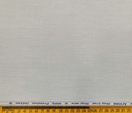 Arvind Men's Cotton Structured 1.60 Meter Unstitched Shirt Fabric (Light Grey)
