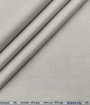 Arvind Men's Cotton Structured 1.60 Meter Unstitched Shirt Fabric (Light Grey)