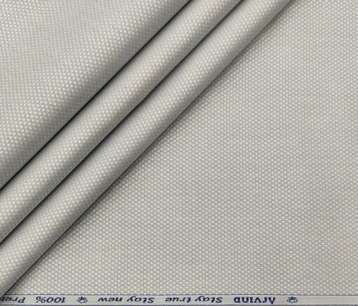 Arvind Men's Cotton Structured 1.60 Meter Unstitched Shirt Fabric (Light Grey)