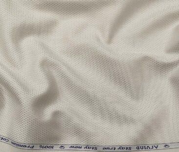 Arvind Men's Cotton Structured 1.60 Meter Unstitched Shirt Fabric (Sand Dollar Beige)