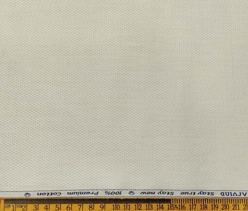 Arvind Men's Cotton Structured 1.60 Meter Unstitched Shirt Fabric (Sand Dollar Beige)