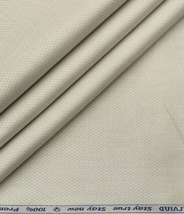 Arvind Men's Cotton Structured 1.60 Meter Unstitched Shirt Fabric (Sand Dollar Beige)