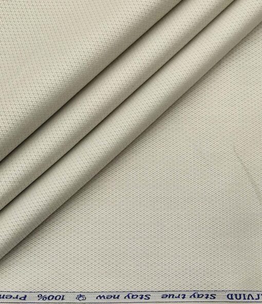 Arvind Men's Cotton Structured 1.60 Meter Unstitched Shirt Fabric (Sand Dollar Beige)