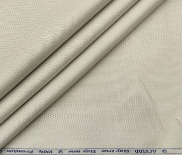 Arvind Men's Cotton Structured 1.60 Meter Unstitched Shirt Fabric (Sand Dollar Beige)