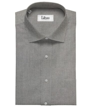 Arvind Men's Cotton Structured 1.60 Meter Unstitched Shirt Fabric (White & Black)