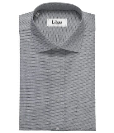 Arvind Men's Cotton Structured 1.60 Meter Unstitched Shirt Fabric (White & Dark Blue)