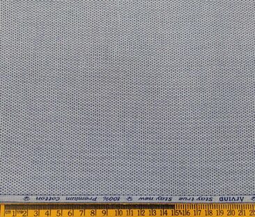 Arvind Men's Cotton Structured 1.60 Meter Unstitched Shirt Fabric (White & Dark Blue)