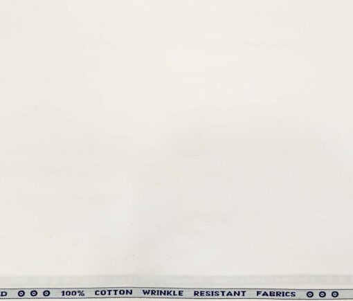 Arvind Men's Cotton Solids 1.60 Meter Unstitched Shirt Fabric (White)