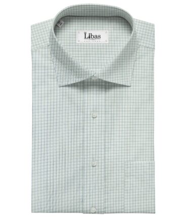 Arvind Men's Cotton Checks 1.60 Meter Unstitched Shirt Fabric (White)